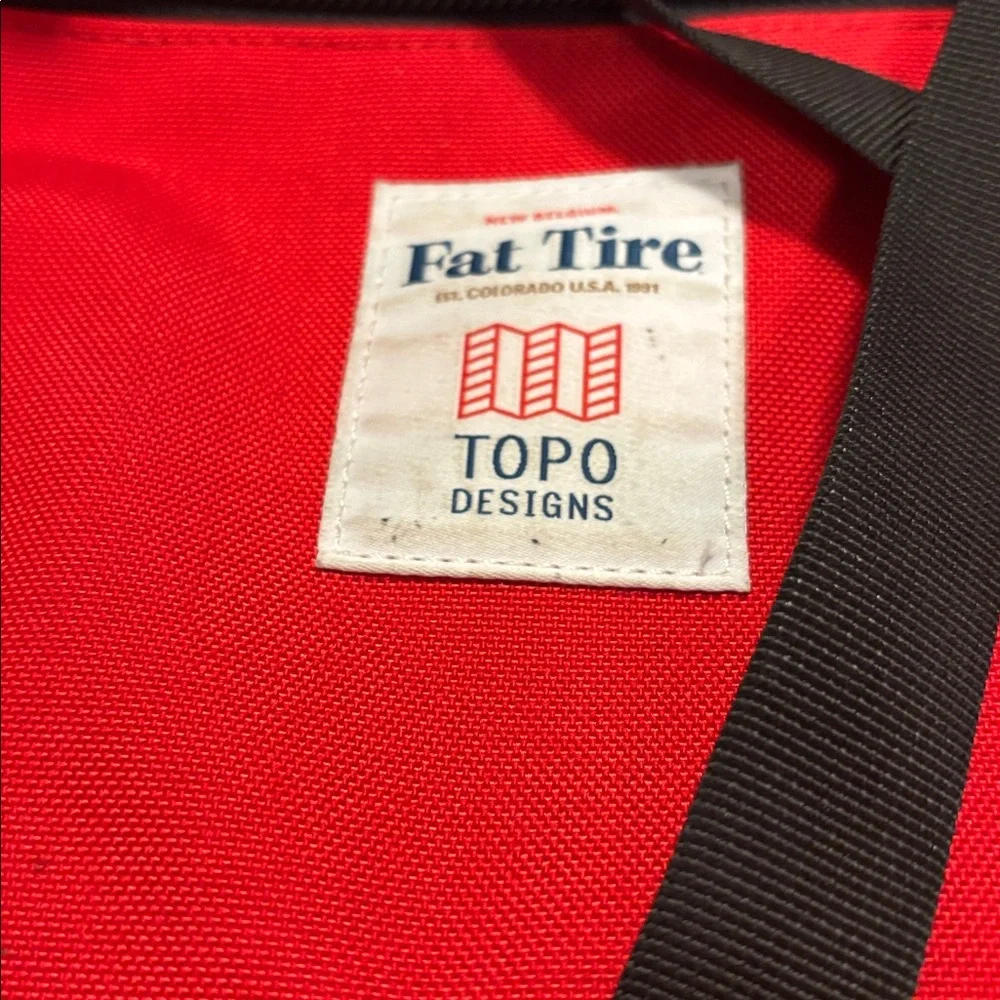 Topo Designs Red & Navy new Belgium Fat Tire Backpack